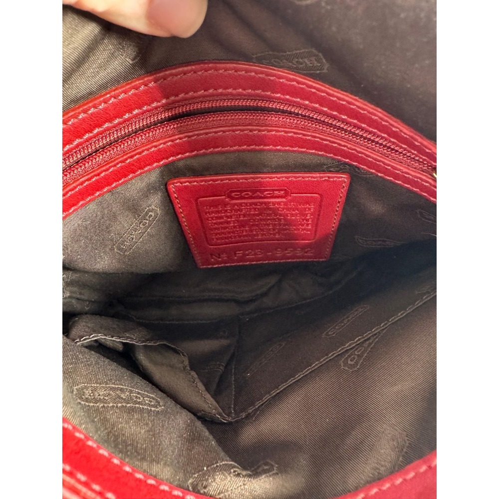 Coach Legacy 9592 Flap Crossbody Bag Women's Red Leather Messenger Handbag - Picture 13 of 16